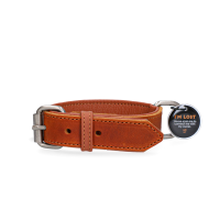 Lederhalsband Cognac mit Spotted! Pro Tag 50 x 2,5 cm