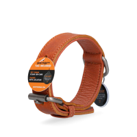 Lederhalsband Cognac mit Spotted! Pro Tag 50 x 2,5 cm