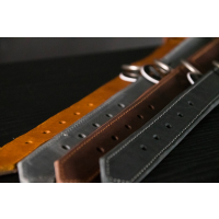 Lederhalsband Braun mit Spotted! Pro Tag 45 x 2,5 cm