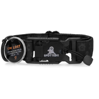 Halsband Anthrazit mit Spotted! Pro Tag L - 60cm